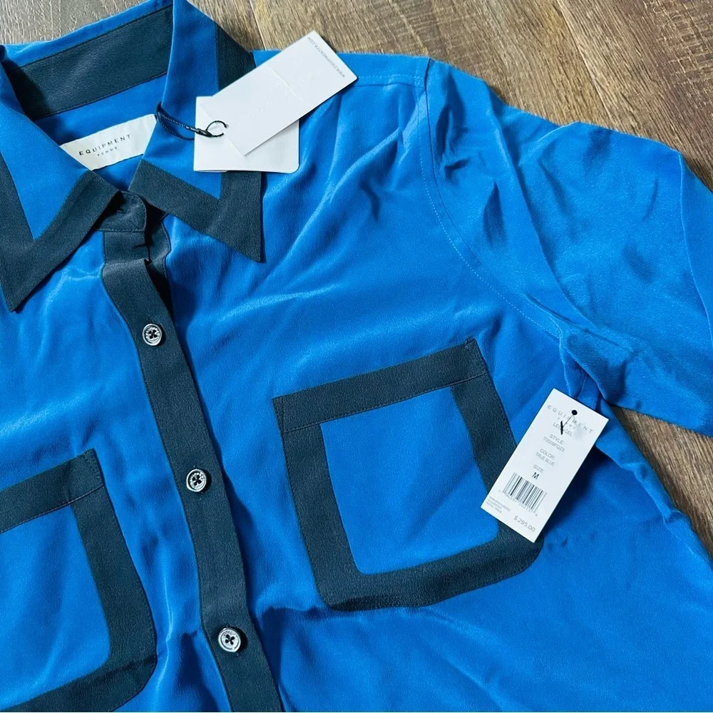 Equipment Leoncel Two Tone Silk Shirt | NWT | Medium - Picture 5 of 6